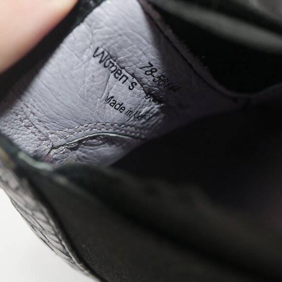 Johnston Murphy Womens Boot Size 8.5 Black Leather Snakeskin Block Heel Chelsea - Picture 12 of 14